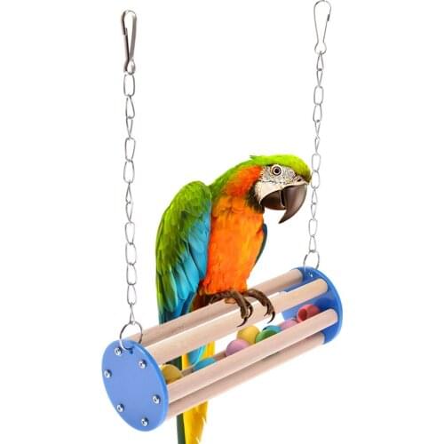 Bird Swing Toys Parakeet Perches Hanging Cage Toy for Conures Parrots Parakeets Cockatiels Macaws Finches Bird Hanging Toys