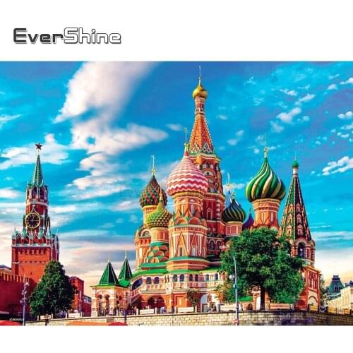 EverShine 5D DIY Diamond Painting Scenery Picture Of Rhinestones Diamond Embroidery St. Vasily Cathedral Picture Of Rhinestones