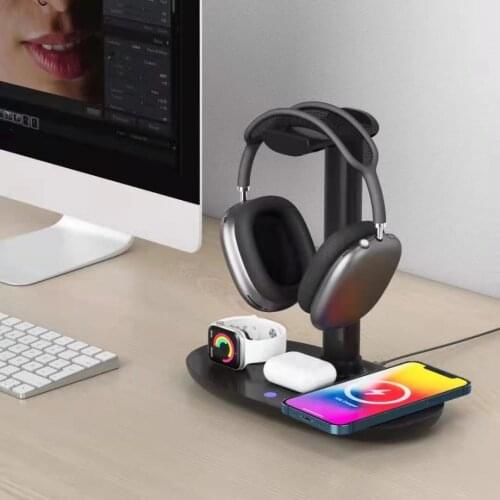 KEPHE for iPhone 12/12 Pro Max/Mini Wireless Charger 4 in 1 Fast Charging Speed Headset Holder for Apple Watch 6 SE/Airpods Pro