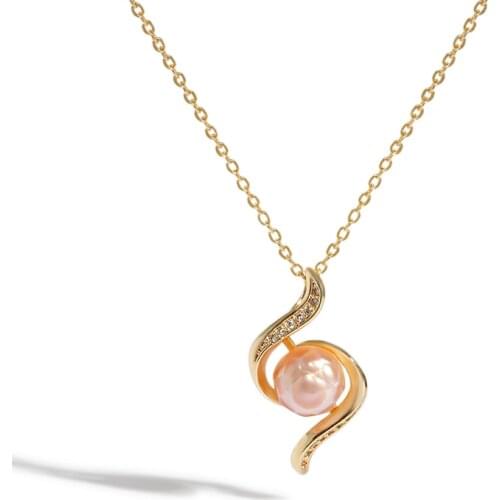 Kfvanfi 2021 new Korean fashion exquisite 6-7mm natural pearl cute pearl pendant necklace retro jewelry collar