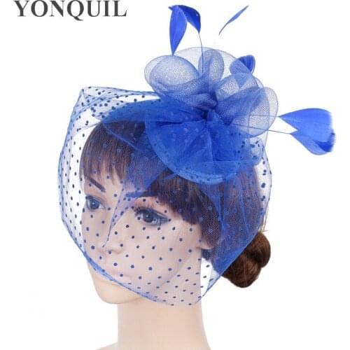 Classic Crinoline Occasion Lady Fascinator Wedding Bride Headwear Colorful Mesh Hair Accessory T-Platform Hat MYQ051