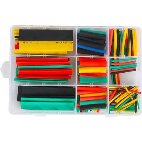 164pcs/box Heat Shrink Tube Kit Shrinking Assorted Insulation Sleeving Heat Shrink Tubing Wire Cable 8 Sizes 2:1 s