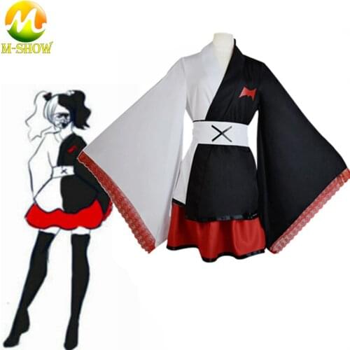 Anime Danganronpa Monokuma Cosplay Costume Pinafore Japanese Kimono Dresses Halloween Party Costumes for Adult Women