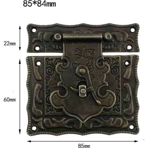 3 Size Antique Box Latch Hasp Square Bronze Wooden Case DIY Jewelry Box Clasp Hook Buckles Locks