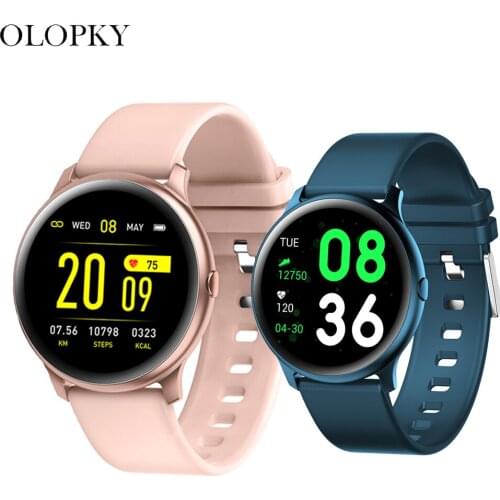 KW19 Super Slim Metal Shell Smart Sport Bracelet with 1.3" Round inner Screen Fitness Activity Health Monitor Touch Smart Watch