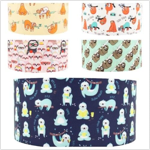 Q&N ribbon cute animal carton Folivora Grosgrain Ribbons Making Hair Bows Wedding Decorative Gift Box Wrapping DIY Crafts