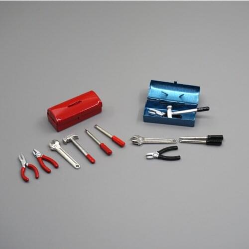 Mini Hammer Wrench Tools Box RC Car 1:10 Accessories for Axial SCX10 TRX-4 Tamiya CC01 D90 D110 TF2 RC Crawler