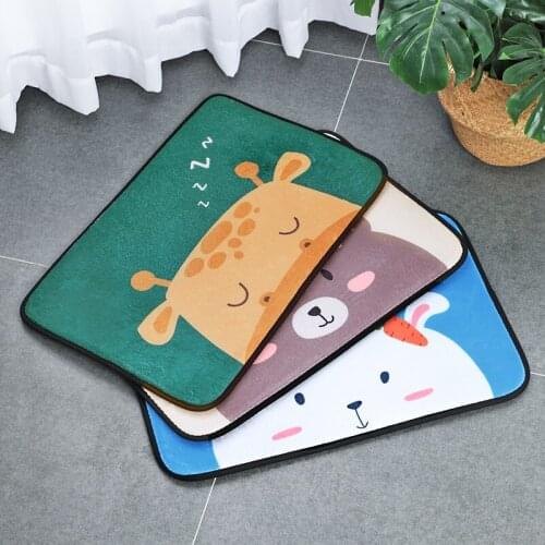 Cartoons Bathroom Mat Bath Carpets Flannel Water Absorption Bathtub Washbasin Floor Mat Non-slip Toilet Rug Plush Foot Mat