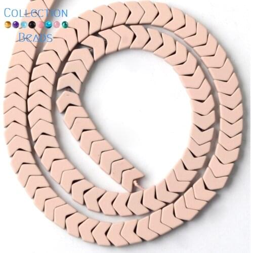 Natural Stone Pink Rubber Arrow Hematite Round Spacer Loose Beads For DIY Jewelry Making Necklace Bracelet Accessories 6x3mm