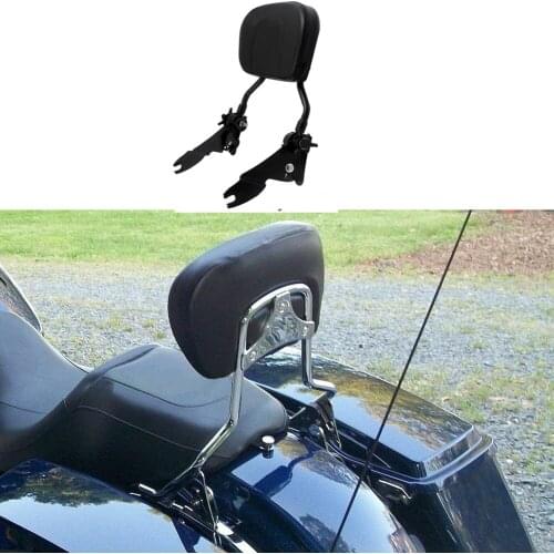 NEWRear Adjustable Detachable Backrest Sissy Bar For Touring Street Glide Road King 2008-2010 2011 2012 2013 2014 2015 2016Black