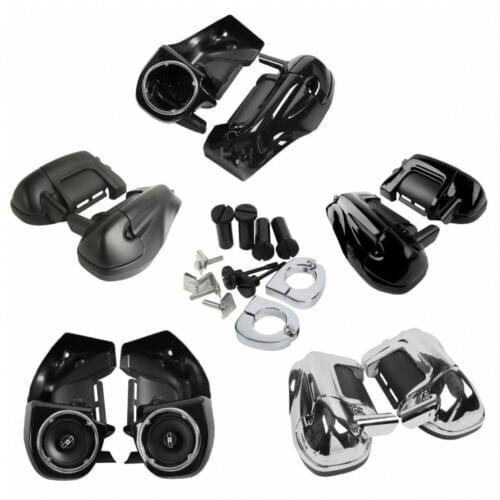 Motorcycle 6.5" Speaker Box Pods Lower Vented Leg Fairings For Harley Touring FL Road King Street Glide Electra Glide 1989-2013