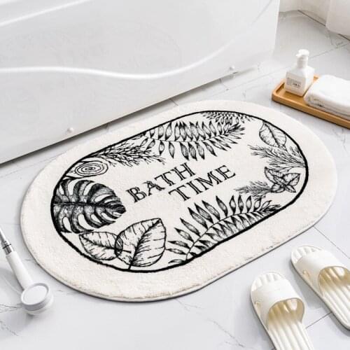 Oval Cake Velvet Floor Mat Bathroom Bathroom Door Absorbent Non-slip Home Bedroom Entrance Door Mat Welcome Mats for Front Door