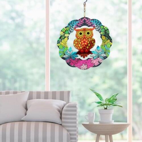 Hanging Decorations Creative Simple Style Rotating Wind Chime 3D Stainless Steel Metal Best Decor For Home Garden Office