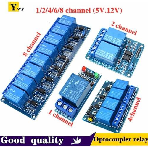 5v 12v 1 2 4 6 8 channel relay module with optocoupler Relay Output 1 2 4 6 8 way relay module for arduino In stock