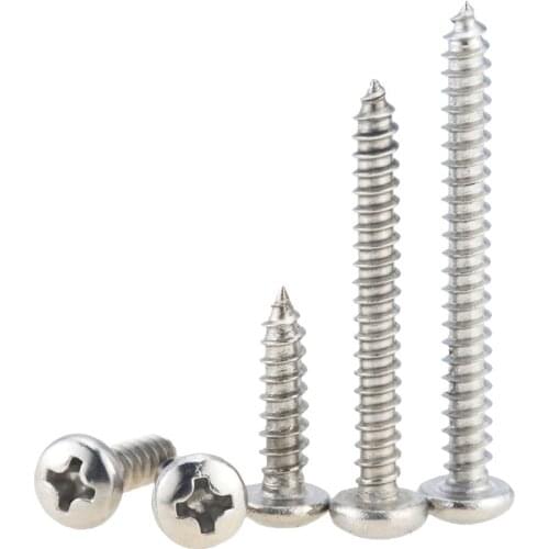20PCS M3*6 8 10 12 15 16 Small 304 Stainless Steel Cross Phillips Pan Round Head Self Tapping Screw M3x6 M3x8 M3x10 M3x16