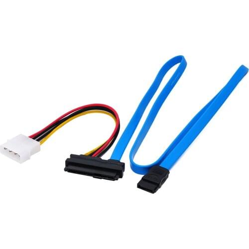 SFF-8482 SAS 29PIN Cable to SATA 7PIN hdd Cable 70cm blue color