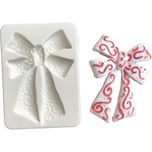 3D Bows Cake Silicone Mold Chocolate Candy Gumpaste Mould Wedding Fondant Cake Decorating Tools Kitchen Baking Moulds