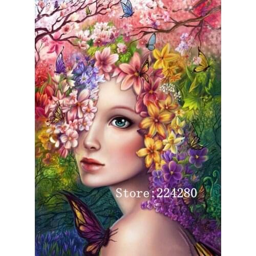 Butterfly flower beauty Needlework,Arts Cross stitch,Embroidery kits,14CT White Canvas Patterns Cross-Stitching,DIY Handmade