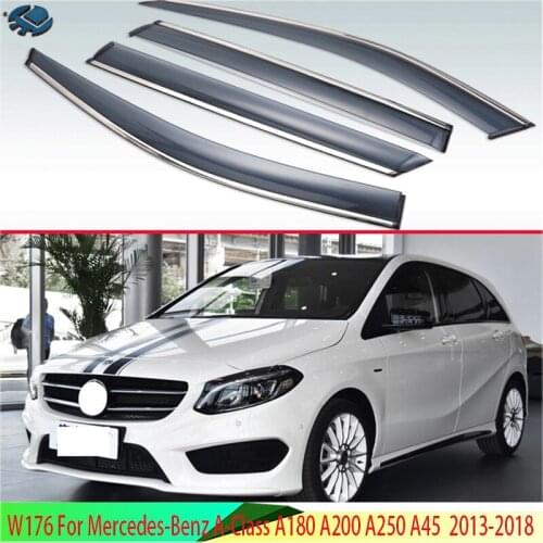 W176 For Mercedes-Benz A-Class A180 A200 A250 A45 2013-2018 Plastic Car Window Visors Rain Sun Visor Shield Cove Accessories