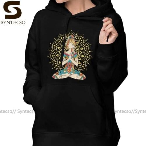Om Hoodie Om Chakras Mindfulness Meditation Zen 4 Hoodies Cotton Graphic Hoodies Women Sweet Long-sleeve Pullover Hoodie