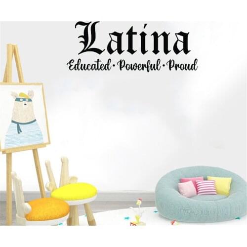 Spanish Quote Wall Sticker Latina Educated Powerful Proud Wall Decal Home Decor For Living room Vinyl Mural RU4081