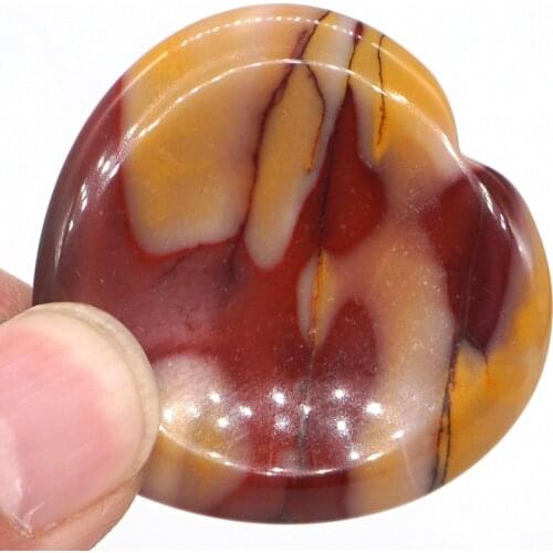 1.5" Worry Stone Mookaite Crystal Heart Shape Reiki Healing Meditation Finger Natural Gemstone Massage Stone
