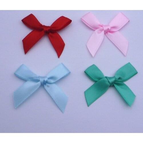 10pcs Bowknot Ribbon Patch 3D Flower Patches Bow Applique Doll Dress Accessories Trim Sewing Parche Stickers parches ropa P29