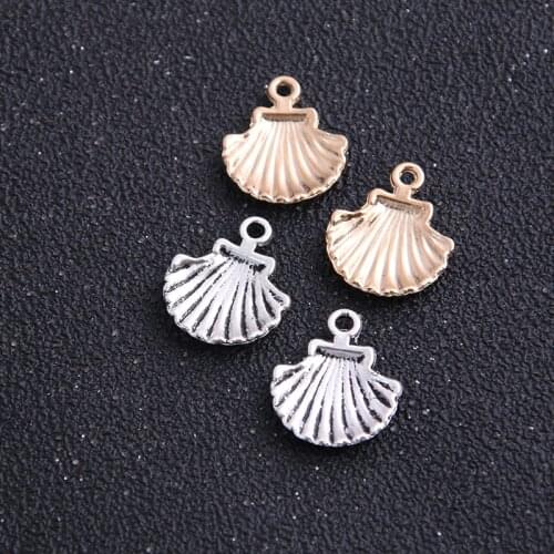 18pcs 15*18mm two color Metal Alloy mini Ocean Shell Charms Jewelry Making Charm Fit Bracelets Necklace DIY