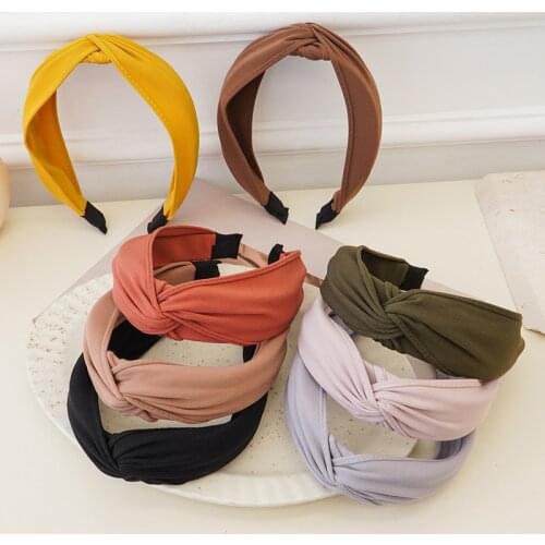 2021 Non-slip Resilience Solid Wide Headband Hair Band Hair Hoop Bezel Women Girls Hairbands Hair Accessories Headwear FG107