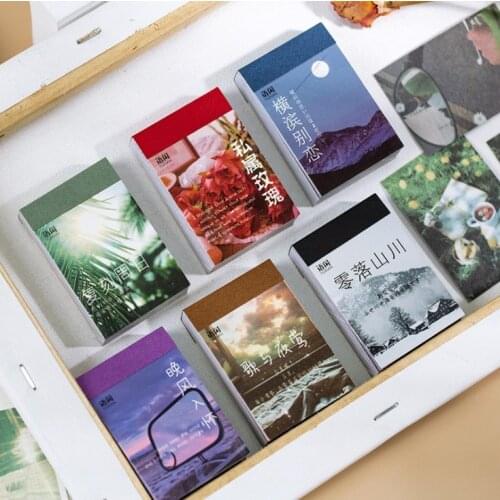 50 sheets Natural Scenery Painting Landscape Rose Ins Decorative Stickers Scrapbooking Stick Label Diary Album Stationery