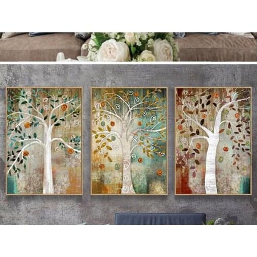 5d Diamond Painting Full drill Square Round 3pcs Tree of Life By Gustav Klimt DIY Diamond Embroidery Mosaic Cross stitch nordic