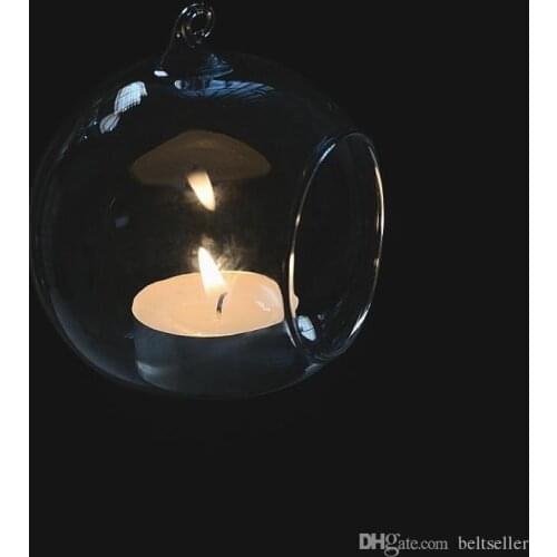 8cm/10cm/12cm Creative Clear Glass Terrarium Ball Globe Hanging Vase Flower Air Plants Container Landscape DIY Wedding Home deco