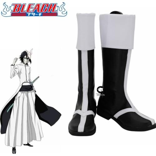 Anime Bleach Ulquiorra cifer PU Leather Cosplay Shoes Custom Made Halloween Carnival Boots