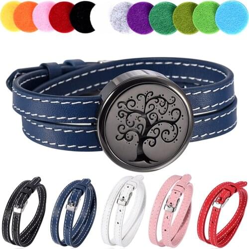 Aromatherapy/ Essential Oil Diffuser Locket Bracelet Weave Band With 12 Color Pads (5PCS/Set)
