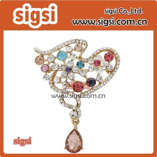 Noble color jewelry rhinestone brooch and pins for gift