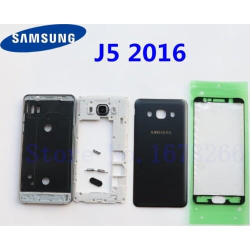SAMSUNG Galaxy J5 2016 J510 J510F J510FN SM-J510F Full Housing Case Middle Frame J5 J7 Back Cover Button Volume Button