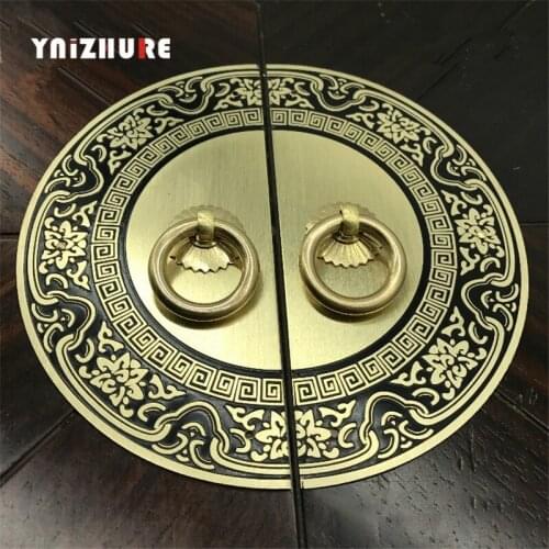 11-24cm Chinese Antique Handles For Furniture Pattern Pure Copper Door Handle Cabinet Knobs And Handles Screw Mounting