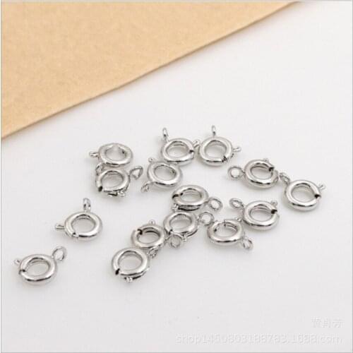 Bracelets necklace clasps 9mm jewelry handmade findings metal brass hook copper round spring blank classic accessories 20pcs/lot