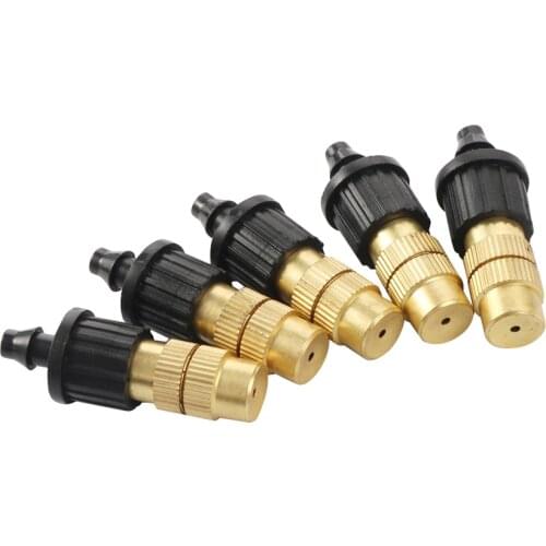 Micro drip irrigation misty brass nozzle 4/7mm garden spray cooling parts copper sprinkler with connector 10pcs