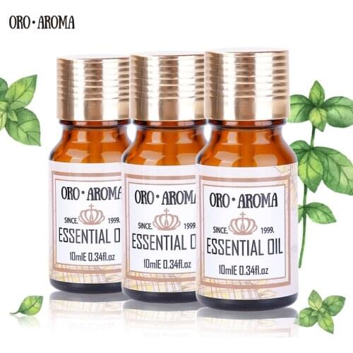 Famous brand oroaroma Rose Peppermint Clove Essential Oils Pack For Aromatherapy Massage Spa Bath 10ml*3