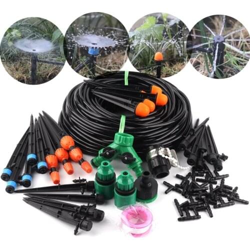 10m~50m Adjustable Ground Insert Dripper Kits Garden Micro Irrigation System Greenhouse Irrigation DIY Watering Kits