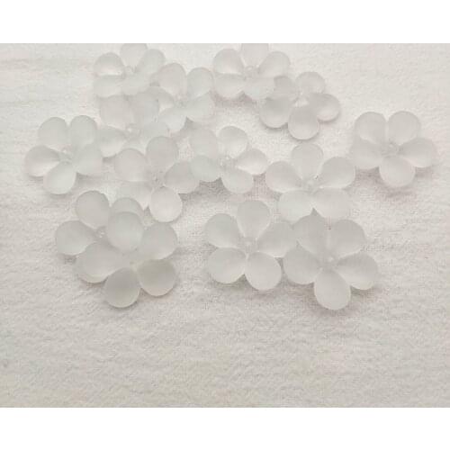 New Arrival! 180pcs Clear Frosted Flower Beads For Handmade Jewelry Necklace/Earrings DIY Parts,Jewelry Findings&Components