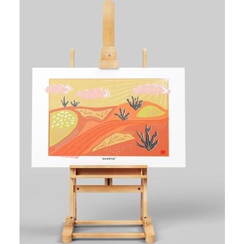 Desert Art, Mid Century Wall Art, Scandinavian Modern Landscape Art Print, Abstract Landscape, Nature Print, 60s art