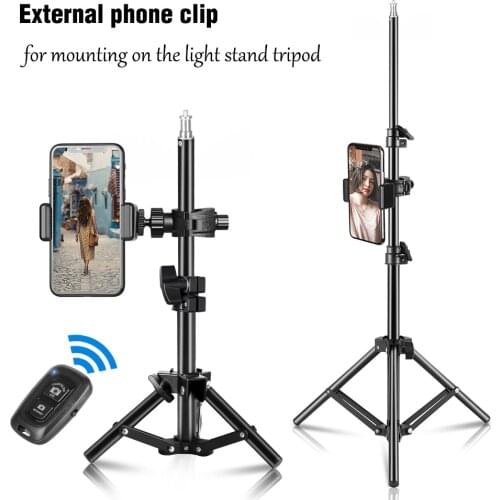 SH Wireless Bluetooth-compatible Selfie Tripod 1/4 Screw Light Stand For Phone Camera Photo Studio Softbox Ring Light With Holde