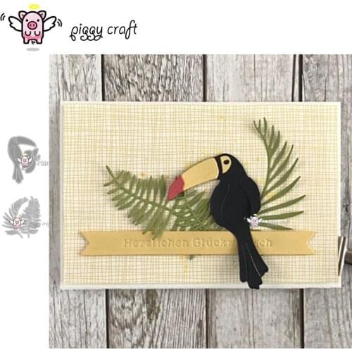 Piggy Craft metal cutting dies cut die mold Toucan bird leaf decoration Scrapbook paper craft album card punch knife art cutter