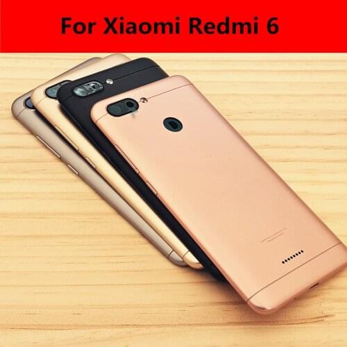 For Xiaomi Redmi 6 Battery Back Cover Metal Rear Door Housing + Side Key for Redmi6 Replacement Repair Spare