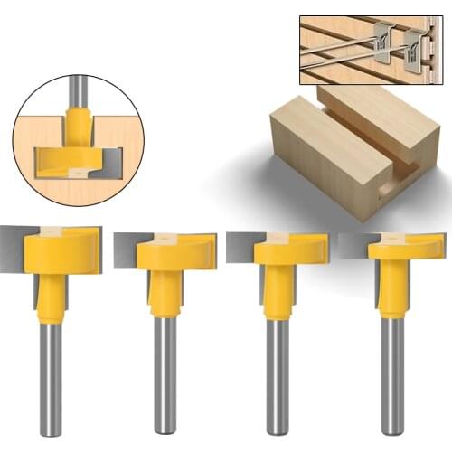 1PC 6MM Shank Milling Cutter Wood Carving T-Slot & T-Track Slotting Router Bit - 8" 6mm Shank For Woodworking Chisel Cutter