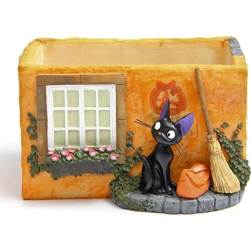 1pcs New Kikis Delivery Service Kiki Cat & Magic Broom & Bag & House Pvc Broom Model Toy Action Figure Toys