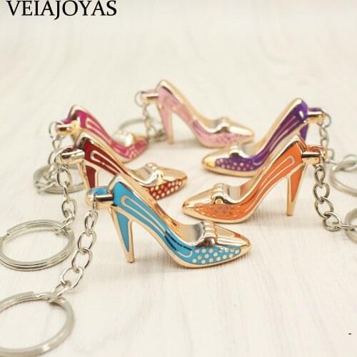 10pcs/lot Charm High Heel Shoes Keyrings Keychains Acrylic Trendy Purse Bag Buckle Bag Pendant Car key chains Jewelry Wholesale