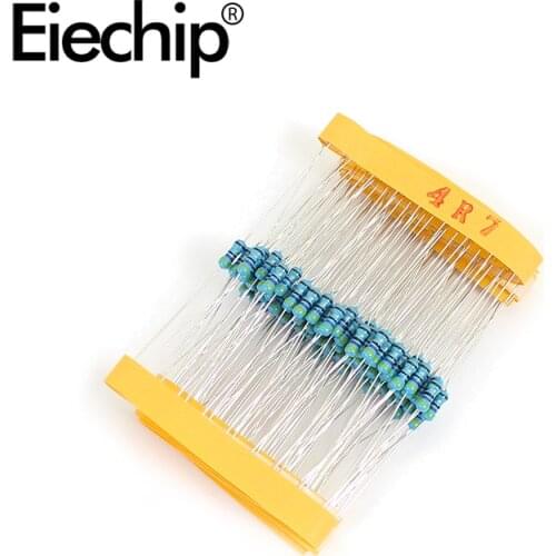 100pcs/lot 1/4W 1% Metal film resistor 4.7R 0.25W resistance 4.7 ohm Throught Hole